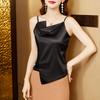 Camisola pequeña para mujer, ropa interior de primavera y verano, ropa exterior de satén con ácido acético, camisa base sin mangas, top francés de moda irregular