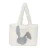 Bolsa Acolchoada Outono e Inverno Nova Bolsa Transversal Feminina de Grande Capacidade Bolsa de Ombro com Estampa de Coelho Desenho Animado Bolsa Carteiro Bolsa de Trabalho