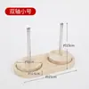 Soporte Portátil para Huso de Hilado de Lana, Herramienta Auxiliar Desmontable para Tejer a Mano y Telar, Huso de Bobinado de Lana de Madera Maciza