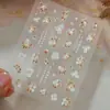 Yitu Estampa de Formiga Flor de Folha de Ouro Adesivos para Unhas Fofos Doces Estilo Chinês Flor Adesivos Decorativos Yt6431