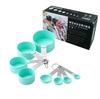 Taza Medidora de Acero Inoxidable de 4 Colores Juego de Cucharas Medidoras de Plástico de 8 Piezas Cuchara Medidora Juego para Hornear Juego de Utensilios de Cocina Cuchara Medidora