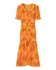 Vestido Feminino Fashionável com Estampa Gradiente que Marca a Cintura, Novo para Primavera e Verão 2026, Site Independente Europeu e Americano da Amazon Transfronteiriço