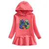 Vestido Suéter com Capuz Novo para Crianças Outono e Primavera 2023 Desenho Menina Bebê Transfronteiriço Casual Estilo Ocidental