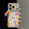 Flores Coloridas Mariposas Ramas Hojas Elementos Pequeños Aplicable a Funda de Teléfono Apple 17PRO Estilo Coreano Atmósfera ip18 Carcasa Blanda