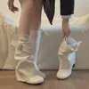 Botines de tacón grueso con hebilla estilo europeo para mujer 2026 nuevo otoño versátiles ajustados para chica popular con efecto arrugado para pierna de pantalón