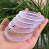 Pulseira de Calcedônia Violeta Natural de Fábrica Tipo Gelo Pulseira Lavanda Menina Gelatina de Lichia Redonda Pulseira de Beleza