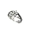 Anillo de Plata Tailandesa Vintage Chiba Habitación Tung Flor de Cerezo Joyería Articulada Genuina Regalo Periférico Secundario de Animación Anillo Abierto