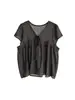Flor de Naranjo Verano Nuevo Dulce y Elegante Cuello en V Estilo Hada Blusa Cómoda Adelgazante Versátil Top 37052
