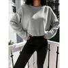 Estilo Europeo y Americano Nueva Moda Casual Suelto Cuello Redondo Manga Larga Suéter Suéter Top