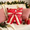 Fronha de almofada 3D temática de Natal transfronteiriça, de linho estampada com um design de árvore de Natal, para sala de estar ou uso festivo