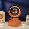 Bola de Cristal Transfronteiriça Base Giratória com Textura de Madeira Luminária Noturna Brilhante Lâmpada do Céu Estrelado 3D Decoração de Mesa Presente Criativo de Feriado