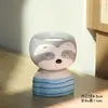 Celebridad de internet escritorio caricatura oso cabeza torcida muñeco transpirable pintado cerámica planta suculenta maceta pequeña interior decoración del hogar