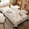 Nuevo mantel vintage estilo chino con hojas de bambú, mantel rectangular para comedor, mantel para mesa de café, impermeable y a prueba de aceite, mantel de alta gama para mesa de comedor