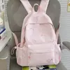 Névoa Suave Leite Sal Azul Bordado de Estrela Ursinho Mochila Doce Fresca Atmosfera Versátil Diária Bolsa de Costas Dupla para o Dia a Dia