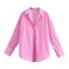 Verano 2024 Nuevo Estilo Francés Elegante Holgada Dulce Versátil Cuello Solapa Manga Larga Básica Camisa de Popelina 3057422