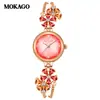 Moxi High-End Nuevo Pulsera Reloj Flor Alta Apariencia Luz de Lujo Elegante Mujer Reloj de Cuarzo Resistente al Agua Reloj con Esfera Degradada