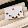 Aretes de Flor de Tela con Zirconia y Borla de Cuentas de Vidrio Aguja de Plata Super Hada Frescos Dulces Aretes de Moda Versátiles