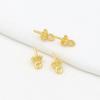 Retención de color Oro real 18K falda abierta ojo de oveja colgante soporte 14K alfiler colgante de perla soporte para cuentas medio agujero accesorios DIY B33