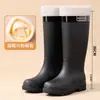 Sapatos de Chuva de Salto Alto da Moda Transfronteiriços Femininos com Solado Macio Confortáveis para Uso Externo Versáteis Sapatos Aquáticos Antiderrapantes para Exterior Sapatos de Trabalho para Mulheres