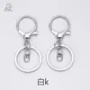 En stock Set de tres piezas con cierre de mosquetón bañado en rodio con anilla en O Cadena de cuatro secciones Anillo plano Joyería Figuras Bolsas Llaveros Colgantes