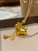 Caballo de la Fortuna Riqueza y Prosperidad Borla Moneda de Cobre Calabaza Pareja Cadena Larga para Suéter Collar Colgante para Mujer Accesorios para Hombre