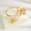 Pulseira de Braço com Flor Tridimensional Estilo Europeu e Americano, Braçadeira de Pétalas Exageradas Banhada a Ouro, Corrente de Braço Aberta Estilo Resort Francês com Galvanoplastia