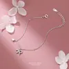 Pulsera de Plata de Ley S999 con Pequeño Lazo de Borlas para Mujer Microincrustada Diseño de Nicho Japonés y Coreano Estilo Fresco y Dulce Joyería para Manos