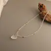 Collar de Cristal Natural Fresco de Verano DIY Diseño Original Collar de Perlas de Colores Macarrón Perla Natural