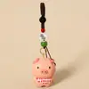 Chaveiro Pingente de Porco de Madeira Feito à Mão, Acessório Fofo para Mochila para Homens e Mulheres, Presente para Casal, Presente Criativo para Amigos
