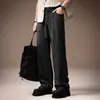 Pantalones Casuales de Tencel y Lino con Caída Estilo Old Money para Hombre, Delgados de Verano, Holgados de Pierna Recta, Frescos Pantalones de Vestir