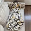 2026 Verano Nuevo Elegante Seda de Morera Crepé Doble Estampado Abstracto Vestido Largo Venta al por Mayor H04AQ8199