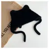 Súper Suave ~~~ Lindo Sombrero de Felpa con Orejas de Gato para Niñas, Caliente Protección para los Oídos, Gorro de Punto Dulce con Puntera para Niños