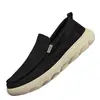 Sapatos casuais masculinos de lona respirável estilo Old Beijing, slip-on de sola macia, ultraleves, com sola grossa
