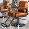 Silla de Barbería de Moda Famosa en Internet, Silla Específica para Cortes de Cabello en Salón, Asiento Reclinable y Ajustable para Peluquería, Permanente y Teñido