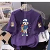 Camiseta de Manga Corta 100% Algodón para Niños 2026 Artículo Popular Tallas Mediana y Grande Ropa de Verano para Niños Camiseta con Dibujos Animados Degradado de Manga Media Tendencia T