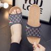 Pantuflas de Lino Feizhijia para Mujer, de Punta Abierta para Todas las Estaciones, Casuales para Pareja, Antideslizantes para Interiores para Hombre, Transpirables, Cómodas y Absorbentes del Sudor
