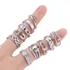 Anillo de Acero Inoxidable Que No Se Desvanece, Diseño Único, Estilo Coreano Simple, Anillo Abierto para Dedo Índice, Joyería de Acero de Titanio