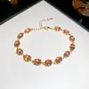 Collar Colgante Ovalado de Zirconia Nicho Lujo Ligero Diseño de Gama Alta Pulsera Temperamento de Moda Joyería de Mano Versátil para Mujeres