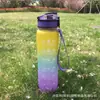 Botella de Agua Deportiva Tritan de 1000ml Vaso de Plástico para Fitness con Asa Mate Botella de Agua a Prueba de Fugas Vaso Espacial para Estudiantes