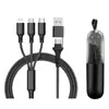 Cable de Carga Rápida 3 en 1 de 100W con Trenzado de Nylon para Teléfonos Móviles Apple y Android TYPE-C, Directo de Fábrica