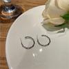 2025 Nuevos Aretes de Aro Liso Aretes de Moda Casual para Mujer Diseño Nicho Aguja de Plata 925 Joyería Ins Personalizada