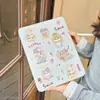 Funda linda de gatito estilo doodle para iPad Pro 13, funda protectora para tableta con soporte giratorio para Air, mini con ranura para lápiz 11