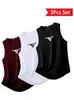 Camisa de Basquete Americana Masculina Secagem Rápida Estampada Roupa de Treino Verão Jersey Esportivo Top Sem Manga para Homem