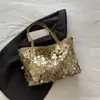 Bolso de Lentejuelas de Moda para Mujer 2025 Nuevo Nicho de Tendencia Bolso de Hombro Tipo Cubo Versátil para Viajes Diarios Bolso Tote de Gran Capacidad