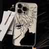 Funda para teléfono móvil Line Odd Apple 16PROMAX, anticaída, para iPhone 15, funda blanda para 14, 13, pequeña, fresca, 12, transparente, 11