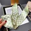 Nuevo patrón geométrico sarga bufanda de moda primavera y otoño estilo occidental diadema decorativa cinta de doble propósito biselada decoración