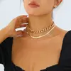 Joias Modernas Europeias e Americanas Transfronteiriças, Colar Simples e Versátil com Recorte na Clavícula, Colar Curto Versátil Elegante para Mulheres