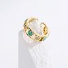 Anillo para Mujer Aogu Niche Lujo Accesible Chapado en Cobre Oro de 18 Quilates Incrustado Circonita Corazón con Goteo de Aceite Anillo Abierto Producto Nuevo Transfronterizo