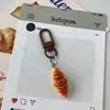 Lindo Llavero de Panecillo Horneado Cuerno Tarta de Pan Tortilla Regalo Lindo Tostada Juguete de Comida Colgante para Bolsa