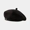 Boina de Gran Circunferencia de Cabeza, Sombrero Octagonal Versátil, Estilo Ins para Primavera y Otoño para Mujeres, Hace que la Cara Parezca Más Pequeña, Estilo Coreano, Elegante, Sombrero Negro Delgado